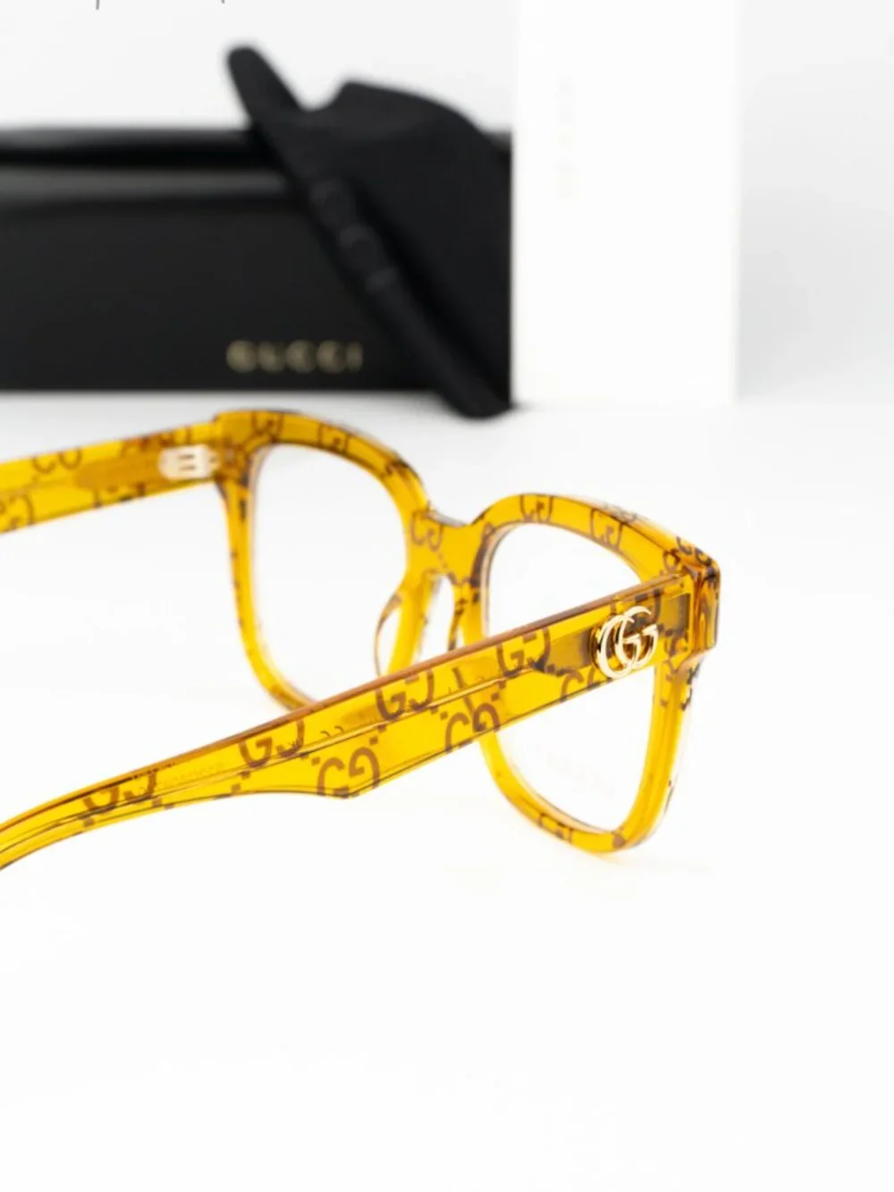 Gucci Women Eyeglasses Yellow Demo Square GG0958O 011 NEW AUTHENTIC